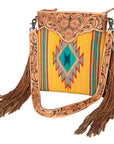 American Darling Cross Body Hand Tooled Saddle Blanket Genuine Leather Women Bag Western Handbag Purse