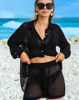 Sheer Shirt and Shorts Swim Cover-Up Set
