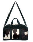 American Darling ADBG474BRWBK Duffel Hair On Genuine Leather Women Bag Western Handbag Purse