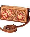 American Darling ADBG486A Wallet Hand Tooled Genuine Leather Women Bag Western Handbag Purse
