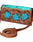 American Darling ADBG486A Wallet Hand Tooled Genuine Leather Women Bag Western Handbag Purse