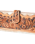 American Darling ADBG487BR Wallet Hand Tooled Hair On Genuine Leather Women Bag Western Handbag Purse