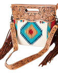 American Darling ADBG496A Clutch Hand Tooled Saddle Blanket Genuine Leather Women Bag Western Handbag Purse