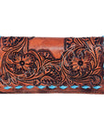 American Darling ADBG497BR1 Wallet Hand Tooled Genuine Leather Women Bag Western Handbag Purse