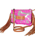 American Darling ADBG501A Clutch Hand Tooled Hair On Genuine Leather women bag western handbag purse