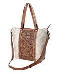 American Darling ADBG502ABRAH Tote Hand Tooled Hair-On Genuine Leather Women Bag Western Handbag Purse