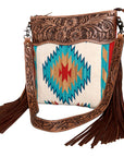 American Darling Signature Crossbody Hand Tooled Saddle Blanket Genuine Leather Women Bag Western Handbag Purse