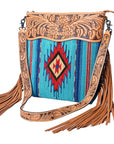 American Darling Signature Crossbody Hand Tooled Saddle Blanket Genuine Leather Women Bag Western Handbag Purse