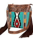 American Darling Signature Crossbody Hand Tooled Saddle Blanket Genuine Leather Women Bag Western Handbag Purse