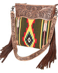 American Darling Signature Crossbody Hand Tooled Saddle Blanket Genuine Leather Women Bag Western Handbag Purse