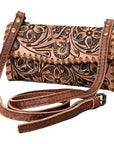 American Darling ADBG514BR Small Crossbody Hand Tooled Genuine Leather Women Bag Western Handbag Purse