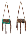 American Darling ADBG526ACGO Wallet Hand Tooled Hair-On Genuine Leather Women Bag Western Handbag Purse