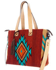 American Darling ADBG573D1 Tote Saddle Blanket Genuine Leather Women Bag Western Handbag Purse