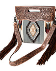 American Darling Clutch Hand Tooled Saddle Blanket Genuine Leather Women Bag Western Handbag Purse