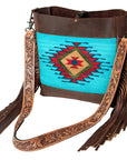 American Darling Large Crossbody Saddle Blanket Genuine Leather Western Women Bag Handbag Purse | Western Crossbody Bag | Travel Crossbody Bags | College Crossbody Bag | Casual Crossbody Bag