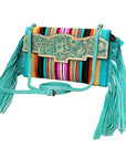 American Darling Hand Tooled Saddle Blanket Genuine Leather Women Bag Western Handbag Purse