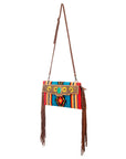 American Darling Hand Tooled Saddle Blanket Genuine Leather Women Bag Western Handbag Purse