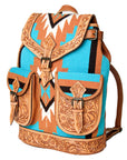 American Darling Hand Tooled Saddle Blanket Genuine Leather Women Bag Western Handbag Purse