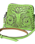American Darling Hand Tooled Genuine Leather Women Bag Western Handbag Purse