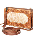 American Darling Hand Tooled Hair On Genuine Leather Women Bag Western Handbag Purse