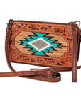 American Darling Hand Tooled Hair On Genuine Leather Women Bag Western Handbag Purse