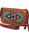 American Darling Hand Tooled Hair On Genuine Leather Women Bag Western Handbag Purse