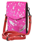 American Darling Cell Phone Holder Hair On Genuine Leather women bag western handbag purse