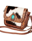American Darling Hand Tooled Saddle Blanket Genuine Leather Women Bag Western Handbag Purse
