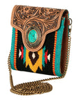 American Darling Hand Tooled Hair On Genuine Leather Women Bag Western Handbag Purse