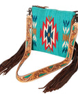 American Darling Hand Tooled Saddle Blanket Genuine Leather Women Bag Western Handbag Purse