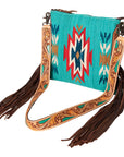 American Darling Hand Tooled Saddle Blanket Genuine Leather Women Bag Western Handbag Purse