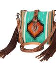 American Darling Hand Tooled Saddle Blanket Genuine Leather Women Bag Western Handbag Purse