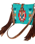 American Darling Hand Tooled Saddle Blanket Genuine Leather Women Bag Western Handbag Purse