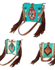 American Darling Hand Tooled Saddle Blanket Genuine Leather Women Bag Western Handbag Purse
