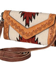 American Darling Hand Tooled Saddle Blanket Genuine Leather Women Bag Western Handbag Purse