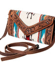 American Darling Hand Tooled Saddle Blanket Genuine Leather Women Bag Western Handbag Purse