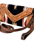 American Darling Hand Tooled Saddle Blanket Genuine Leather Women Bag Western Handbag Purse