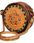 American Darling Hand Tooled Genuine Leather Women Bag Western Handbag Purse