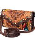 American Darling Hand Tooled Genuine Leather Women Bag Western Handbag Purse