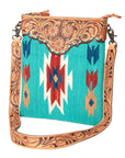 American Darling Hand Tooled Saddle Blanket Genuine Leather Women Bag Western Handbag Purse