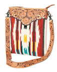 American Darling Hand Tooled Saddle Blanket Genuine Leather Women Bag Western Handbag Purse