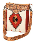 American Darling Hand Tooled Saddle Blanket Genuine Leather Women Bag Western Handbag Purse