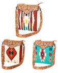 American Darling Hand Tooled Saddle Blanket Genuine Leather Women Bag Western Handbag Purse