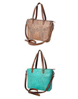 American Darling Crocodile Embossed Genuine Leather Women Bag Western Handbag Purse
