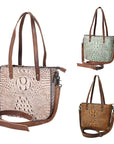 American Darling Tote Crocodile Embossed Genuine Leather Women Bag Western Handbag Purse