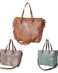 American Darling Crocodile Embossed Genuine Leather Women Bag Western Handbag Purse