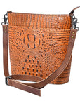 American Darling Crossbody Crocodile Embossed Genuine Leather Women Bag Western Handbag Purse