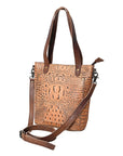 American Darling Tote Crocodile Embossed Genuine Leather Women Bag Western Handbag Purse
