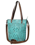 American Darling Tote Crocodile Embossed Genuine Leather Women Bag Western Handbag Purse