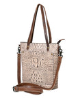 American Darling Tote Crocodile Embossed Genuine Leather Women Bag Western Handbag Purse